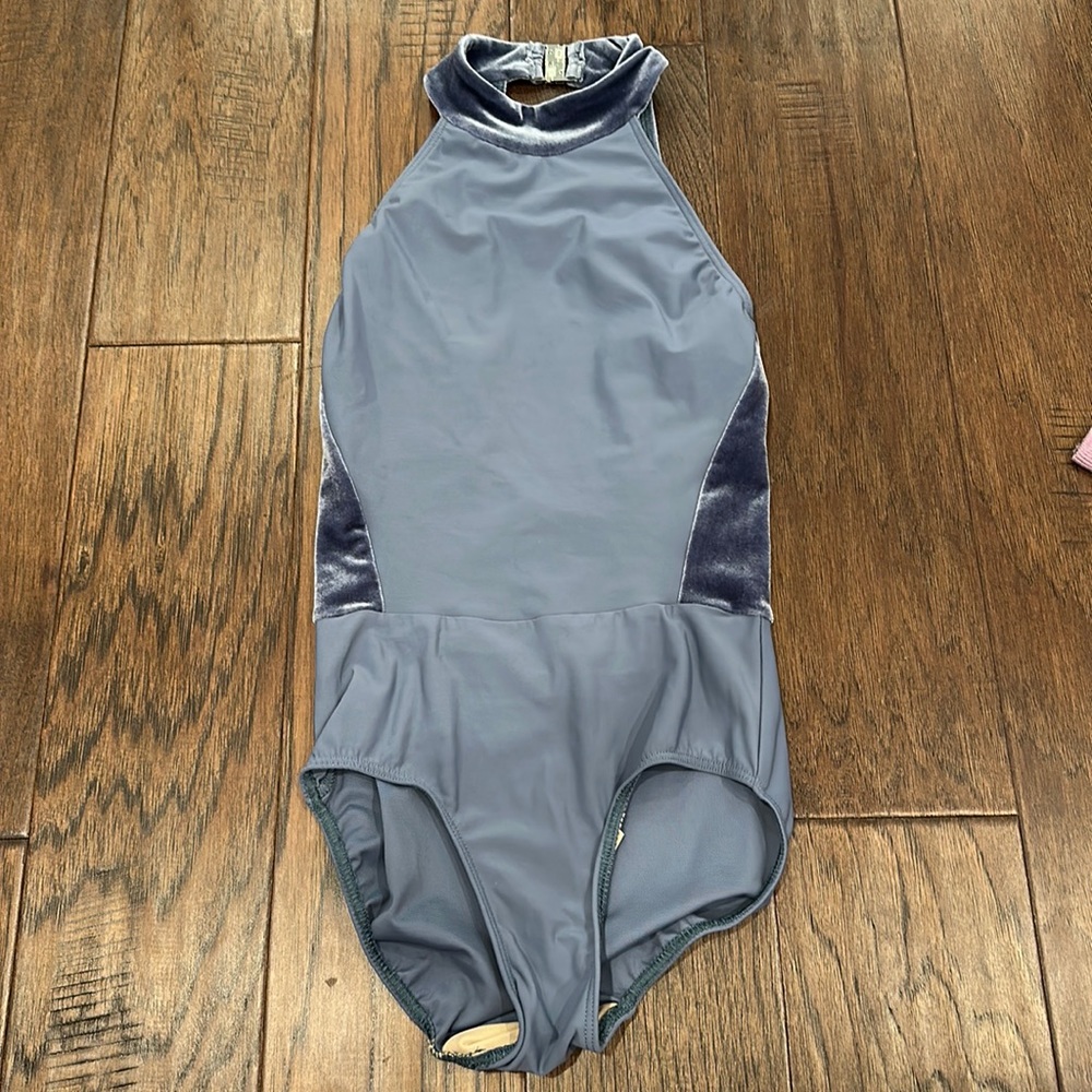 Eleve leotard with a halter neck in size x-small.